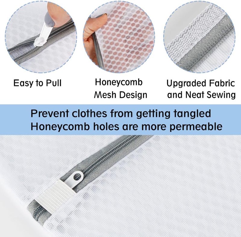 Vivifying XL Large Mesh Laundry Bags, 2 Pack 20 x 24 Inches Honeycomb Mesh Wash Bags for Washing Machine, Delicates Clothes, Sweater, Coats, Stuffed Toys, Blanket (White) - Image 3